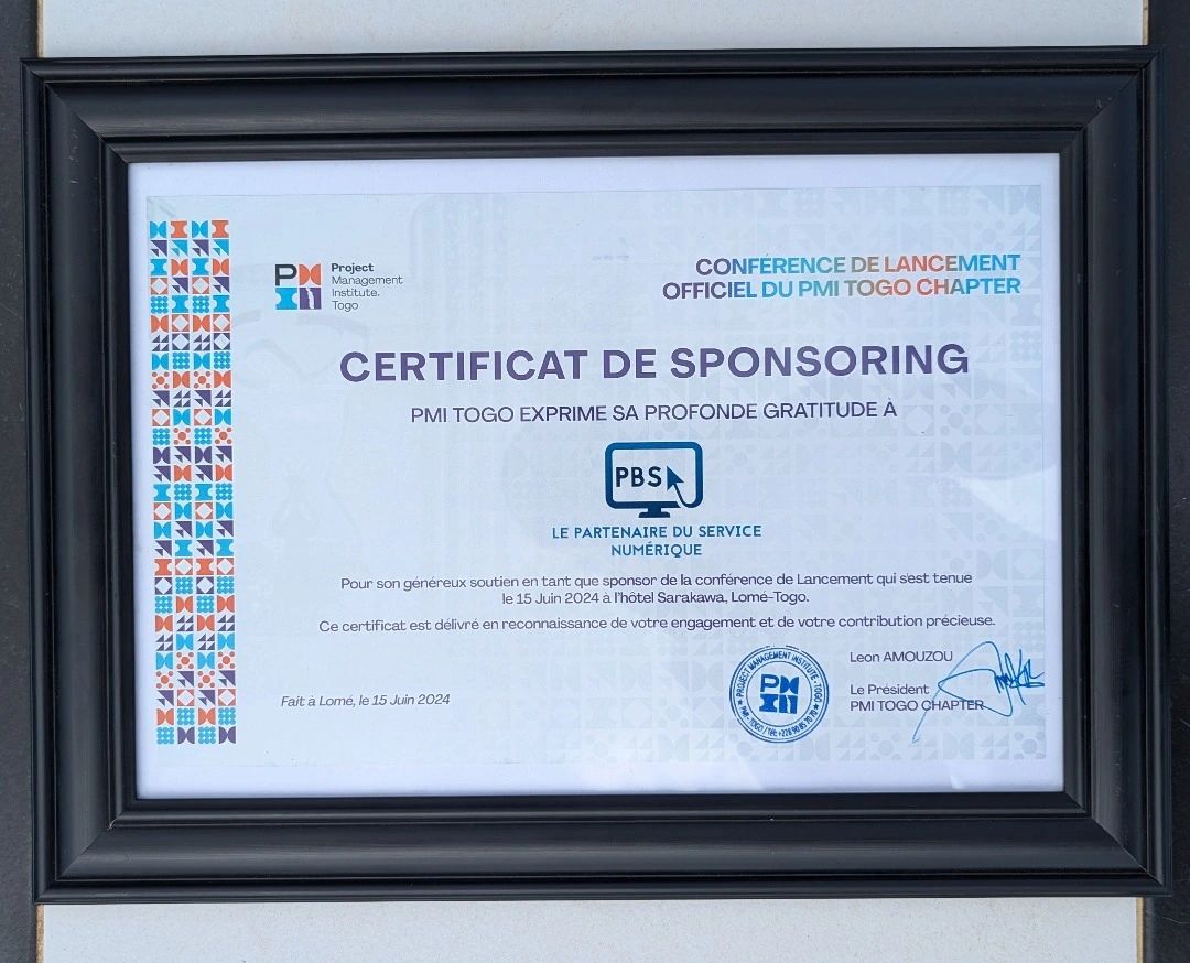 PBS sponsorise le lancement officiel du Chapitre Togolais du Project Management Institute